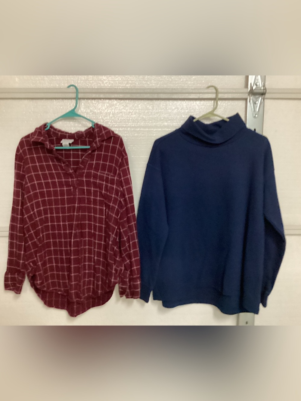 Two long sleeve shirts, women’s size large